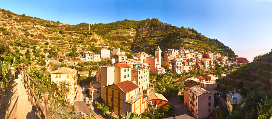 View of Manarola from the back of the town