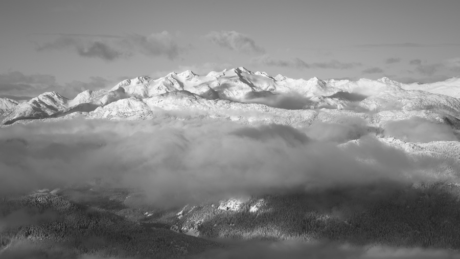 Peaks of Pemberton Icefield from Blackcomb Mountain, Whistler, BC